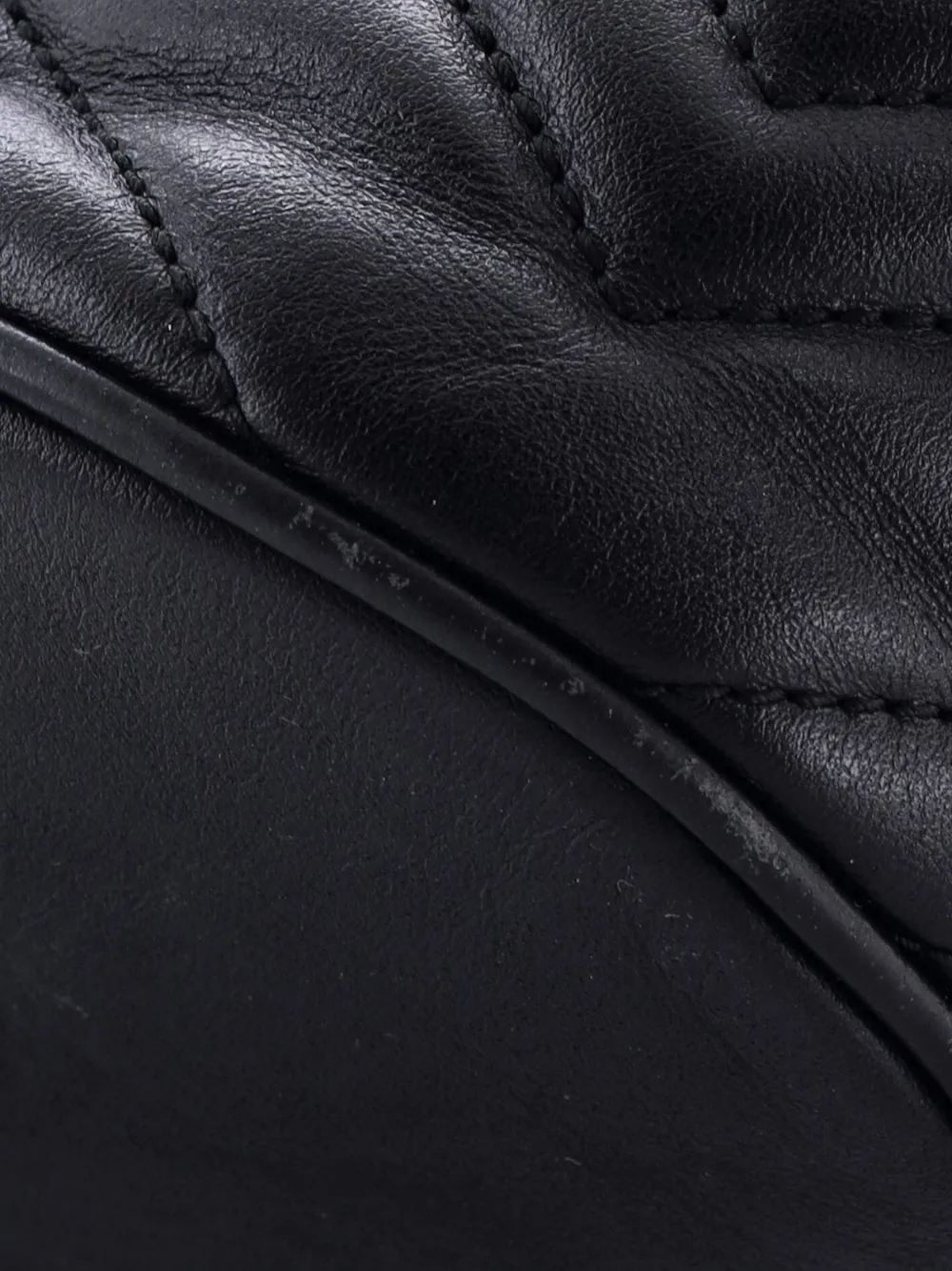 GUCCI Pre-owned Gg Marmont Matelasse Leather Mini Bucket Bag In Black