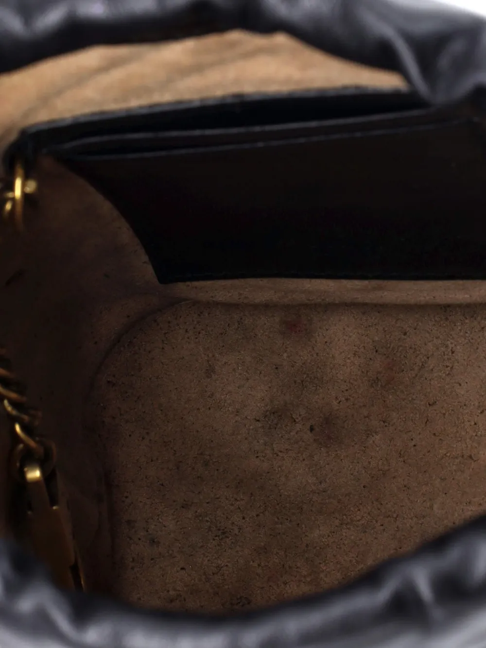 GUCCI Pre-owned Gg Marmont Matelasse Leather Mini Bucket Bag In Black