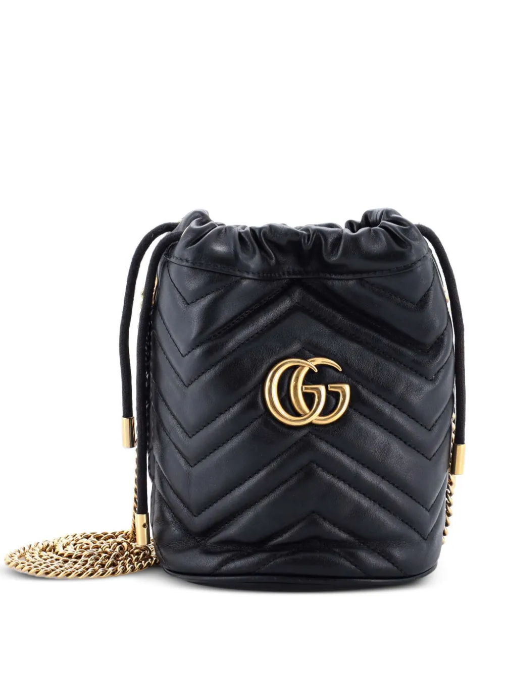 Gucci Pre-Owned GG Marmont Matelasse Leather Mini bucket bag - Nero