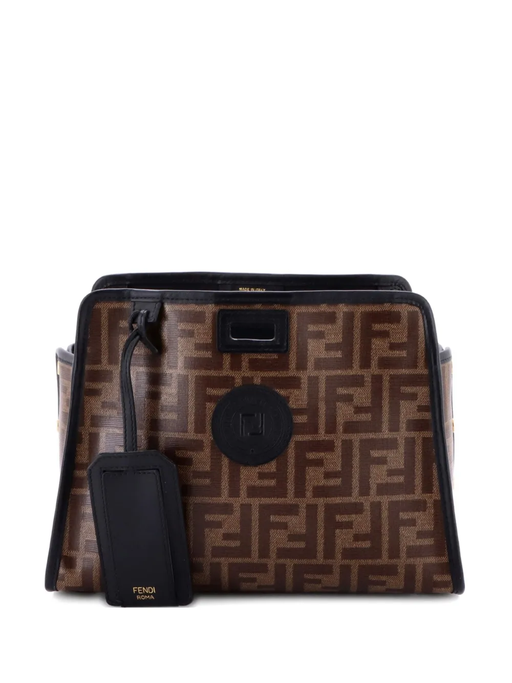Fendi Pre-Owned Peekaboo Defender Zucca Coated Canvas Small tote bag | Brown | Image 1