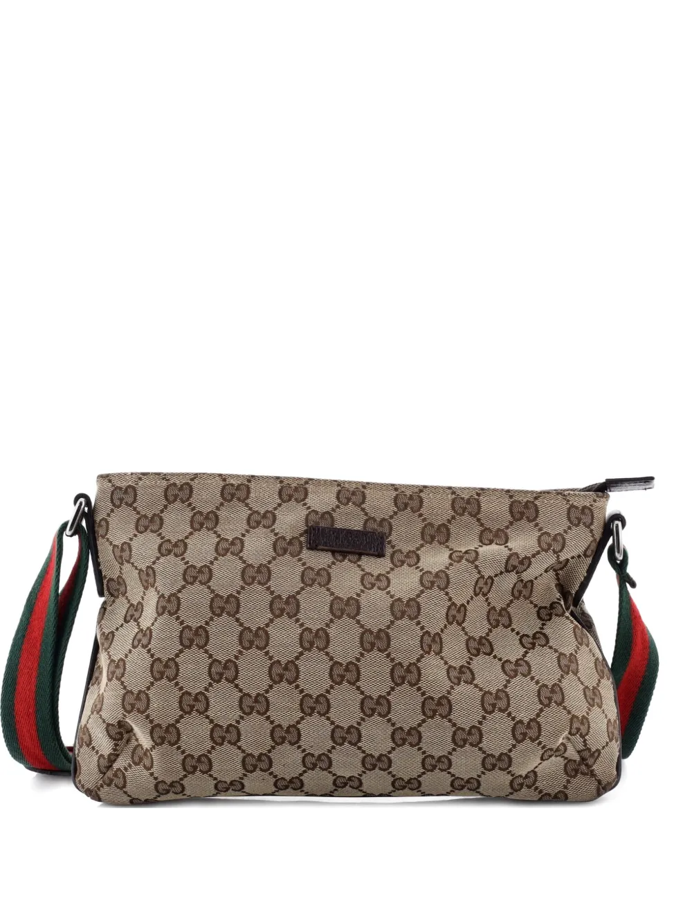 Gucci Pre-Owned Web Strap Messenger Bag GG Canvas Small crossbody bag - Marrone