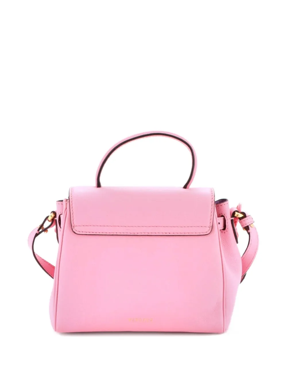 Pre-owned Versace La Medusa Top Handle Bag Leather Small Satchel In Pink