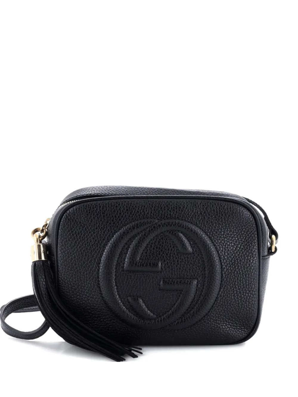 Pre-owned Gucci Soho Disco Leather Small Crossbody Bag In Black