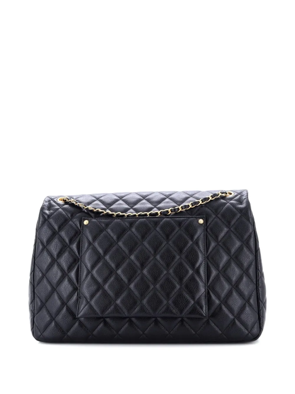 Pre-owned Chanel Xxl Travel Flap Bag Quilted Caviar Small Shoulder Bag In Black