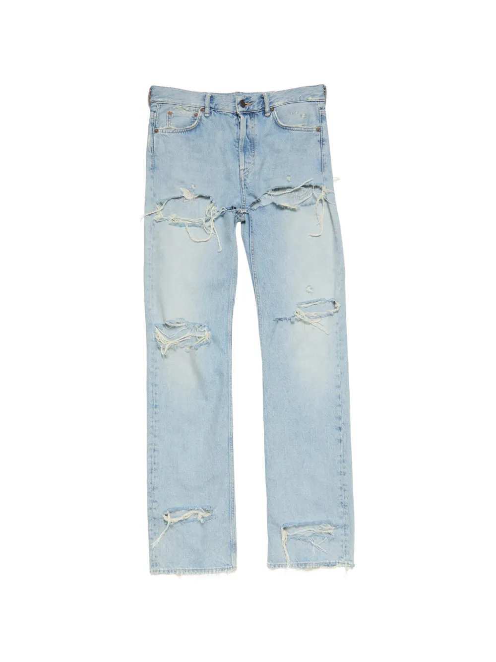 Acne Studios Logo-patch Distressed Jeans In Black