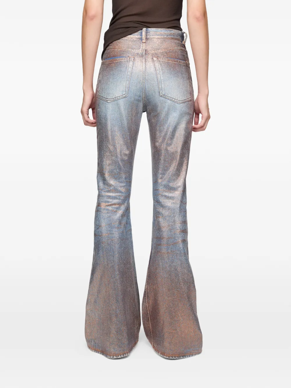 Acne Studios Flared broek met glitters Blauw