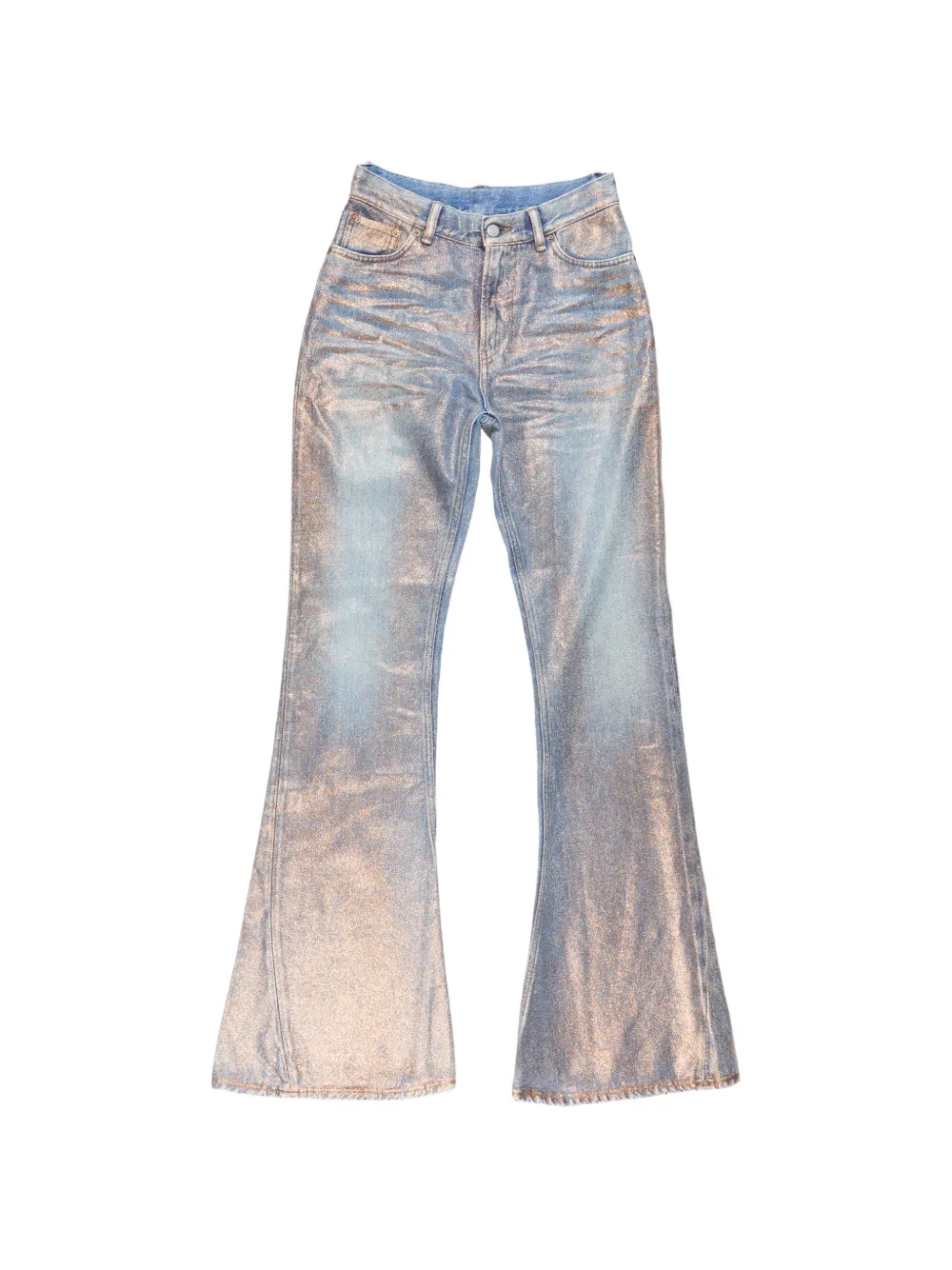 Acne Studios fitted glitter flared trousers - Blu