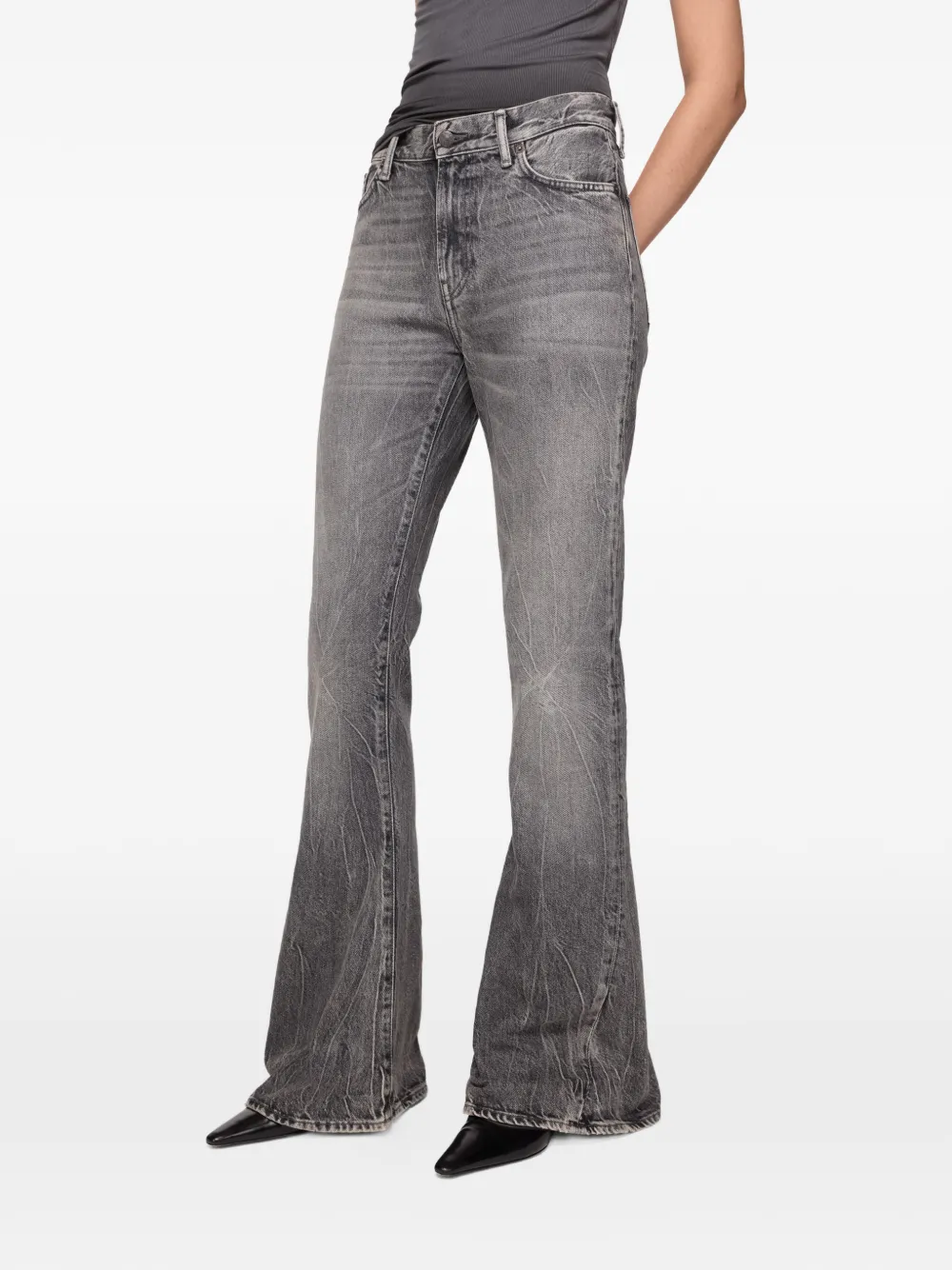  Acne Studios Flared Patch Jeans - Black 
