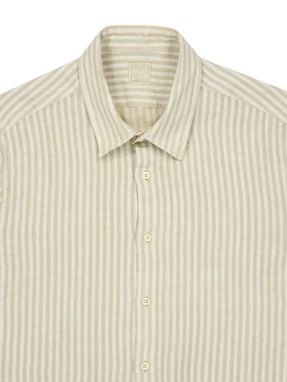  120% Lino Striped Short-sleeve Shirt - Neutrals 