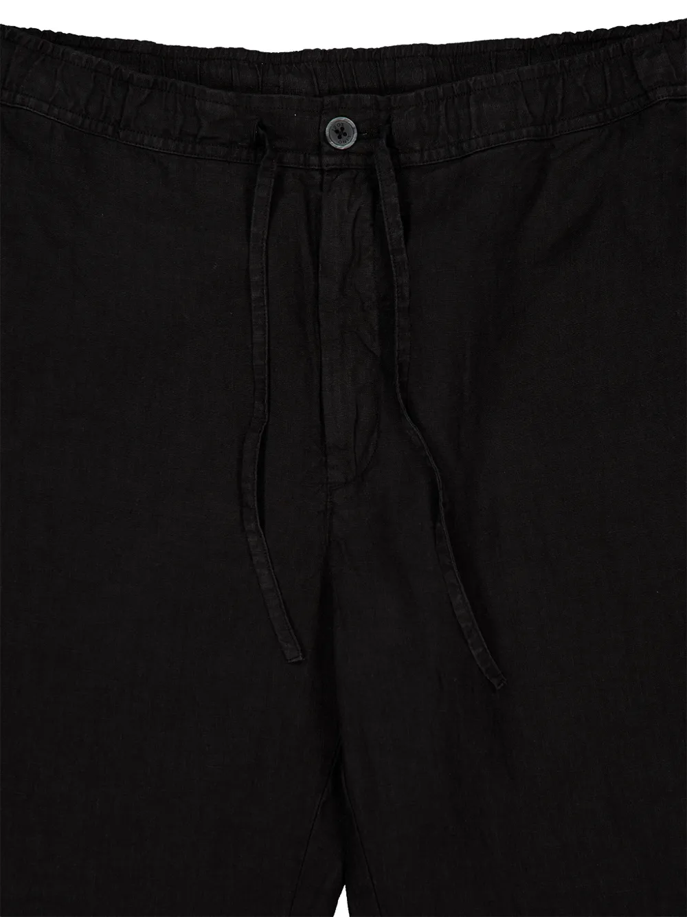  120% Lino Drawstring Trousers - Black 