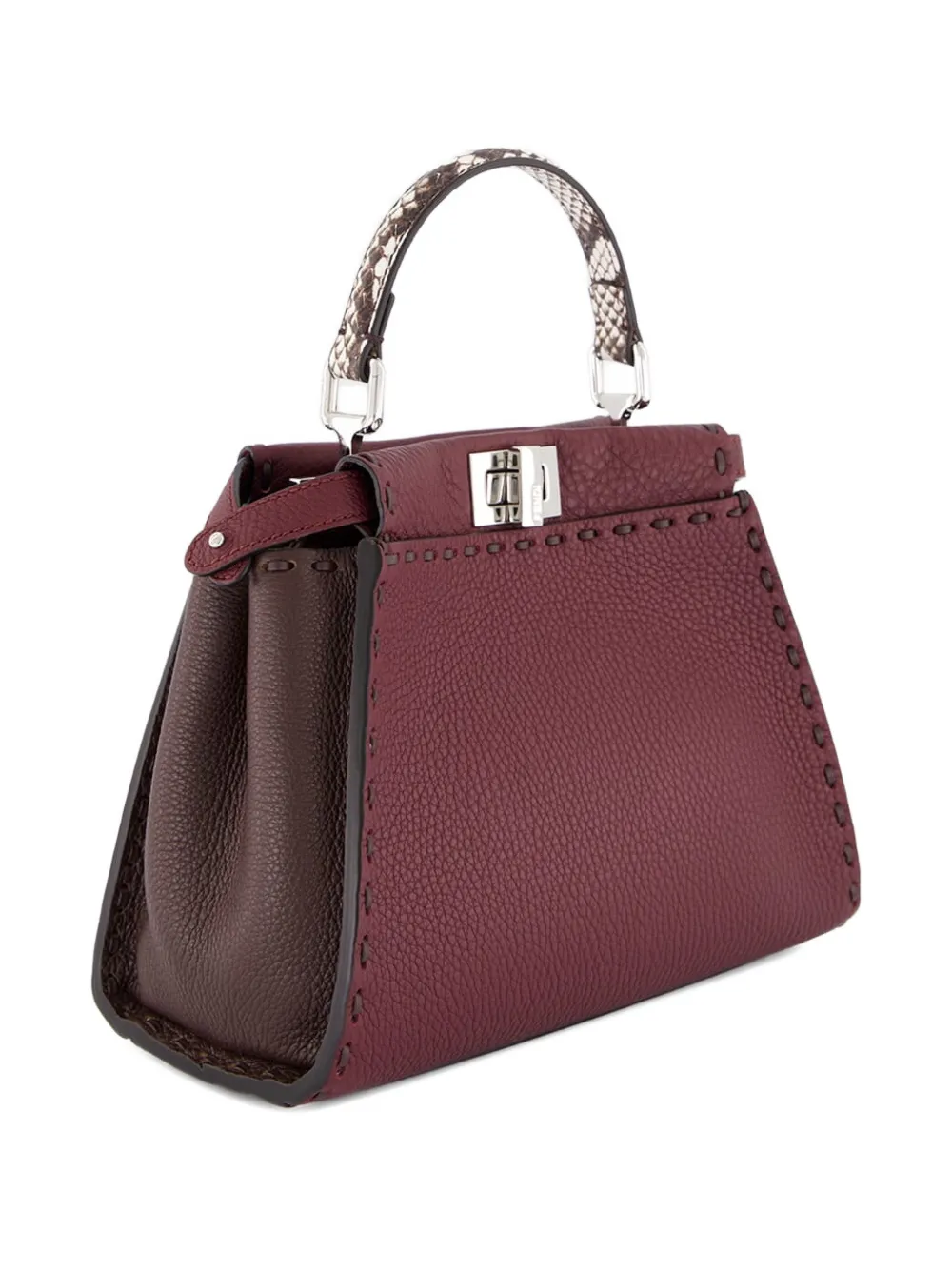 FENDI Peekaboo top-handle leather tote bag - Rood