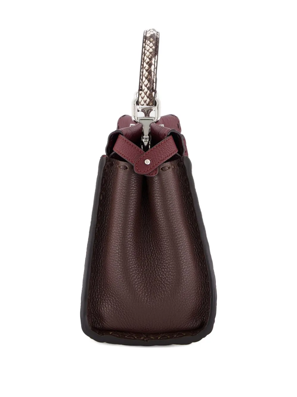 FENDI Peekaboo leren shopper met handgreep Rood