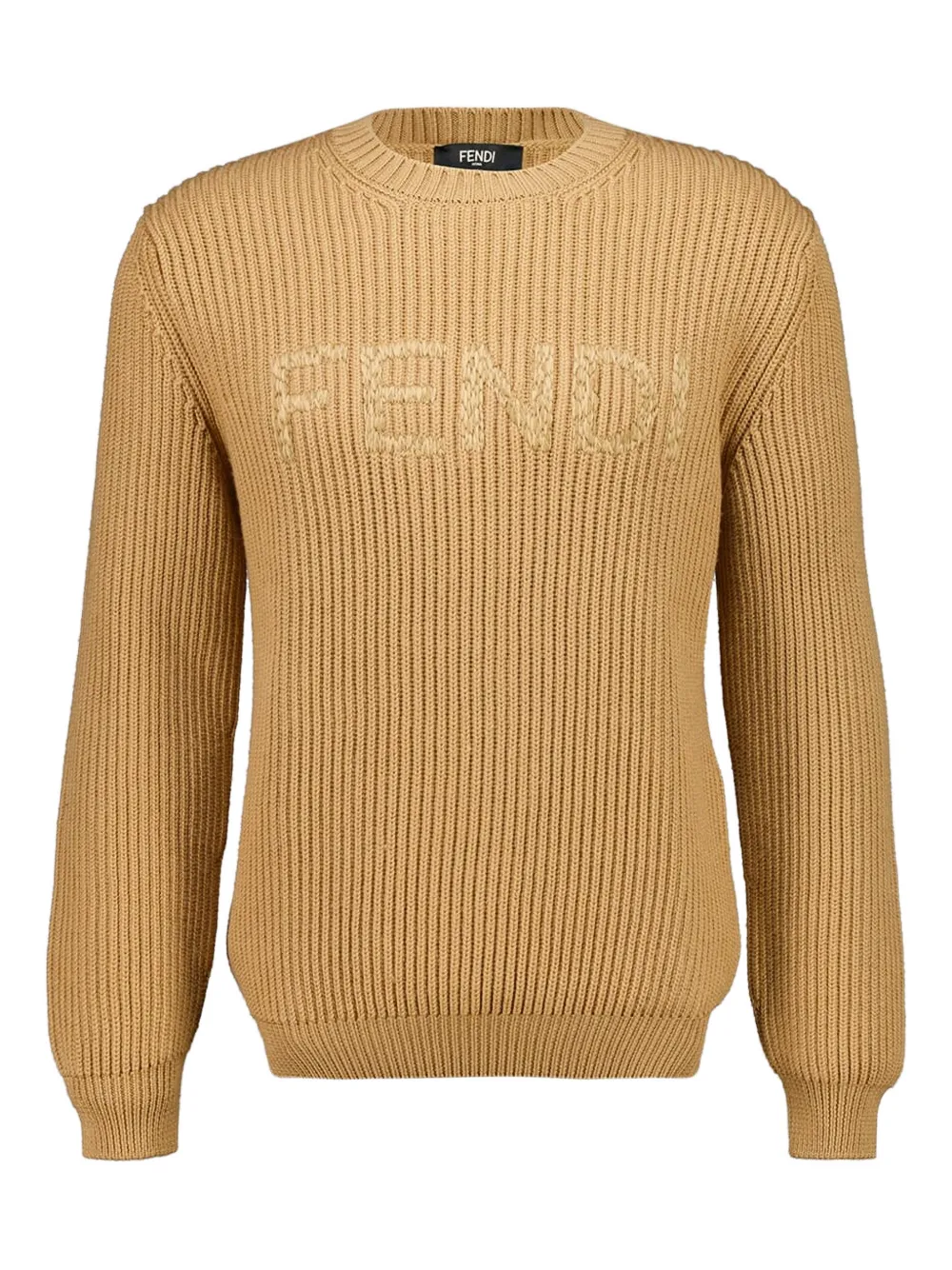 FENDI logo-embroidered sweater - Braun