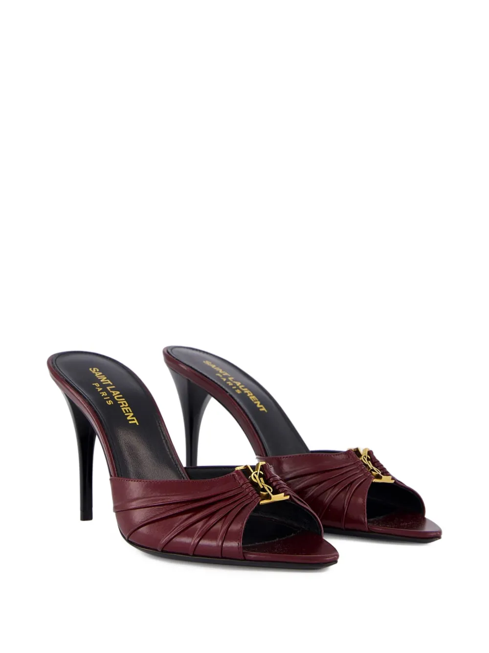 Saint Laurent Babylone leren sandalen met logo Rood