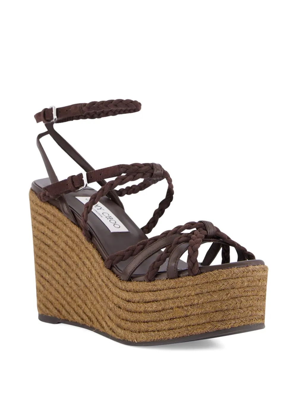 Jimmy Choo Nyra sandalen met sleehak Bruin