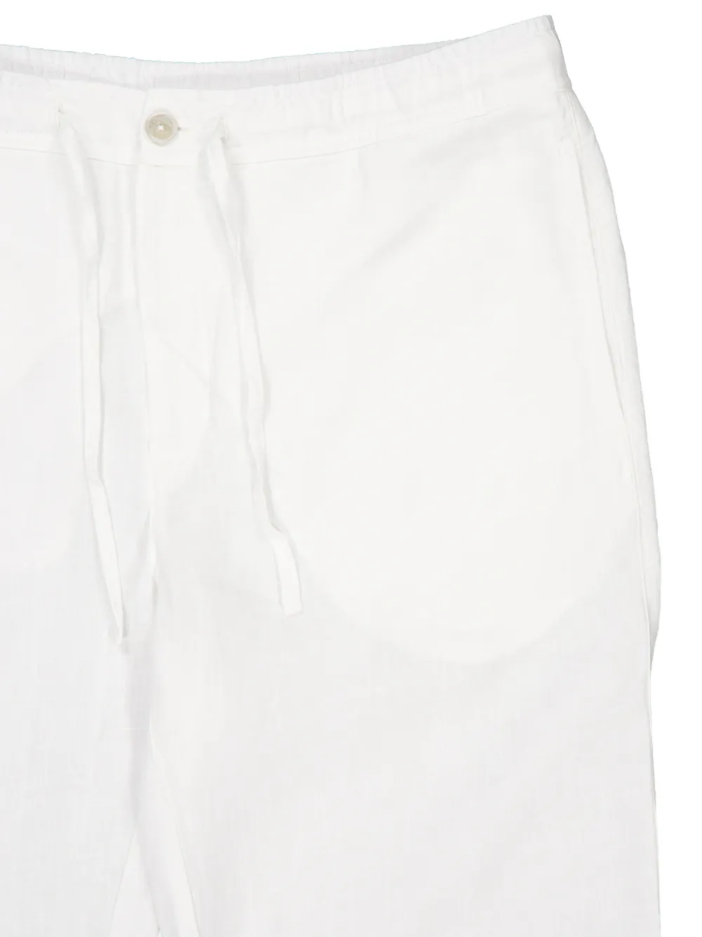 120% Lino Broek met trekkoordtaille Wit