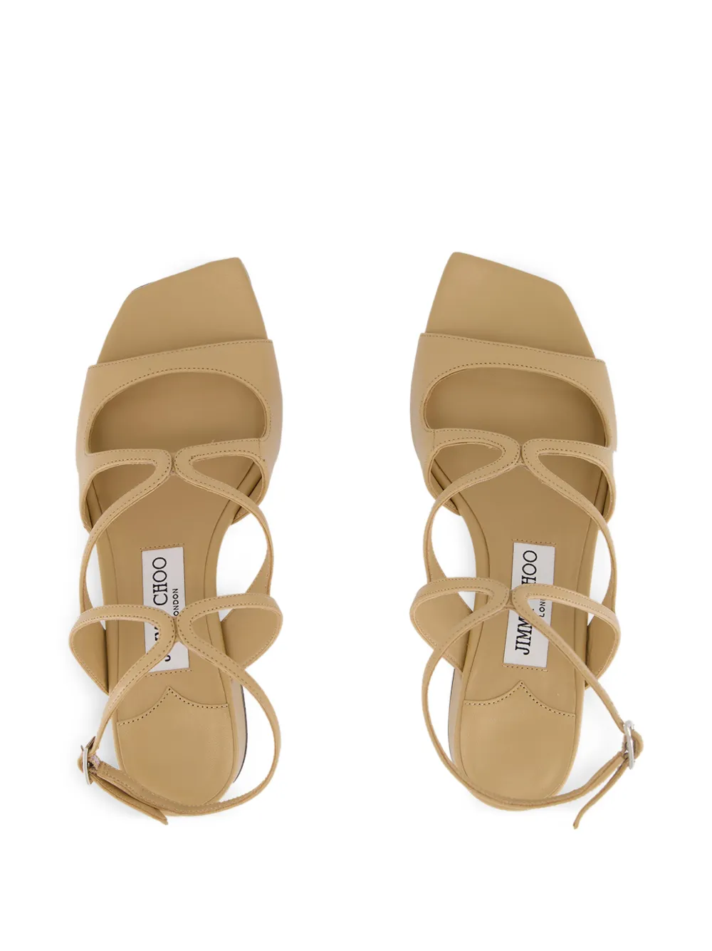 Jimmy Choo Azilia leren sandalen met bandjes Beige
