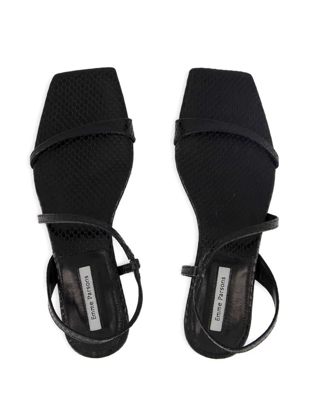 Emme Parsons Delice snake-embossed sandals Zwart