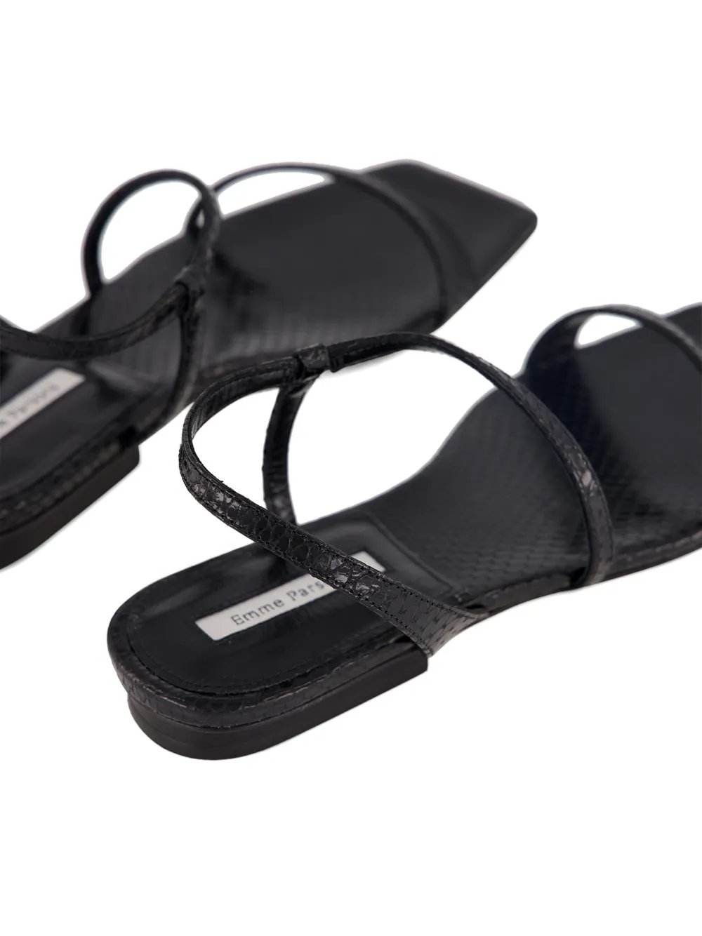 Emme Parsons Delice snake-embossed sandals Zwart