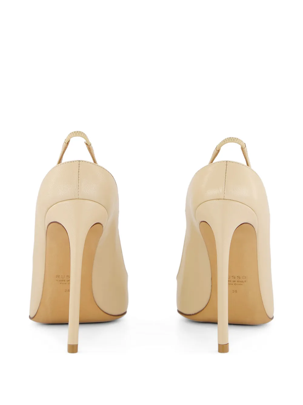 Francesco Russo slingback pointed pumps Beige