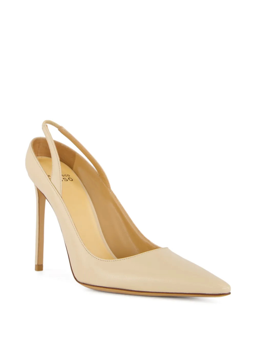 Francesco Russo slingback pointed pumps Beige