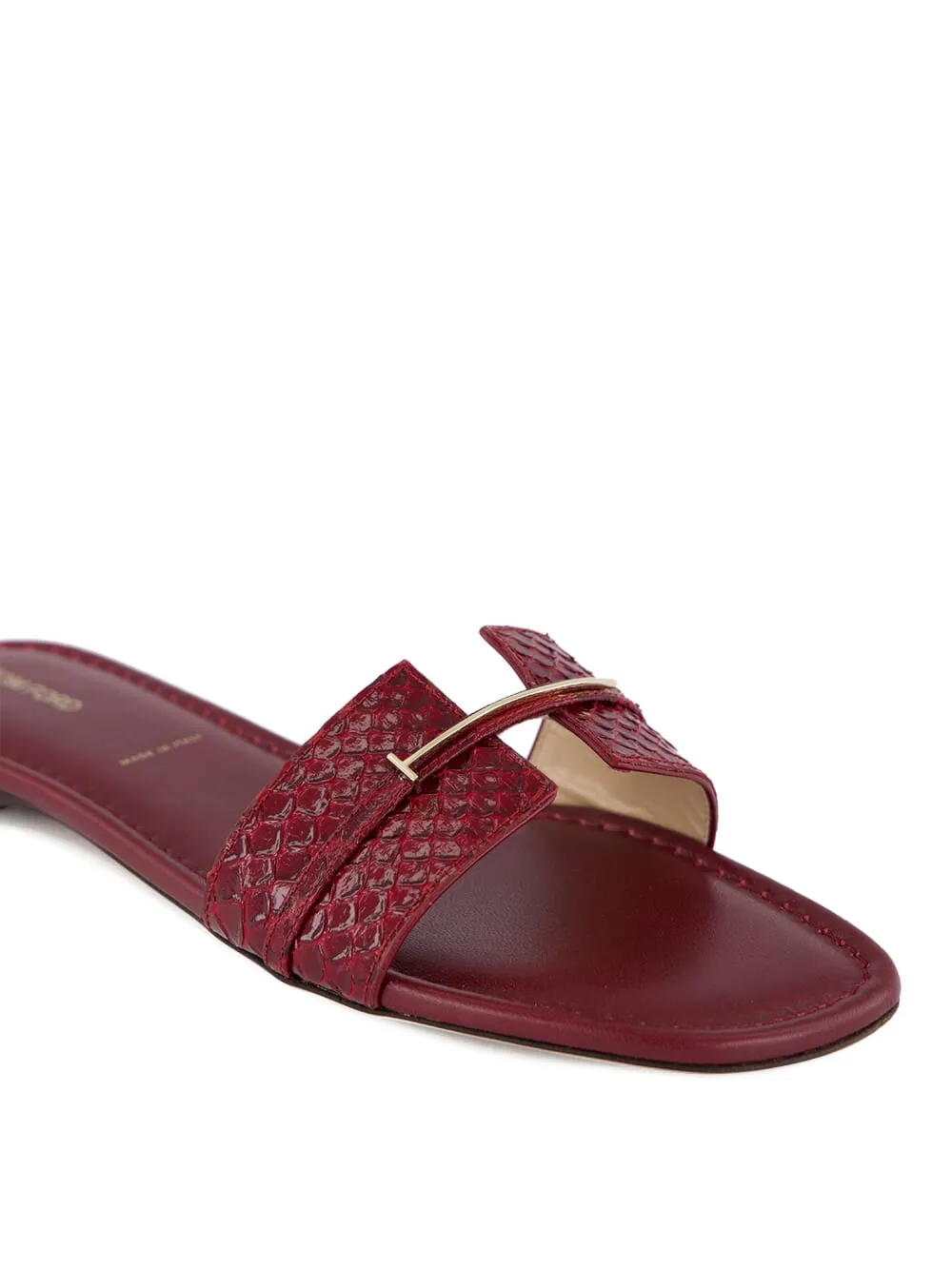 TOM FORD textured-strap buckle flat Rood