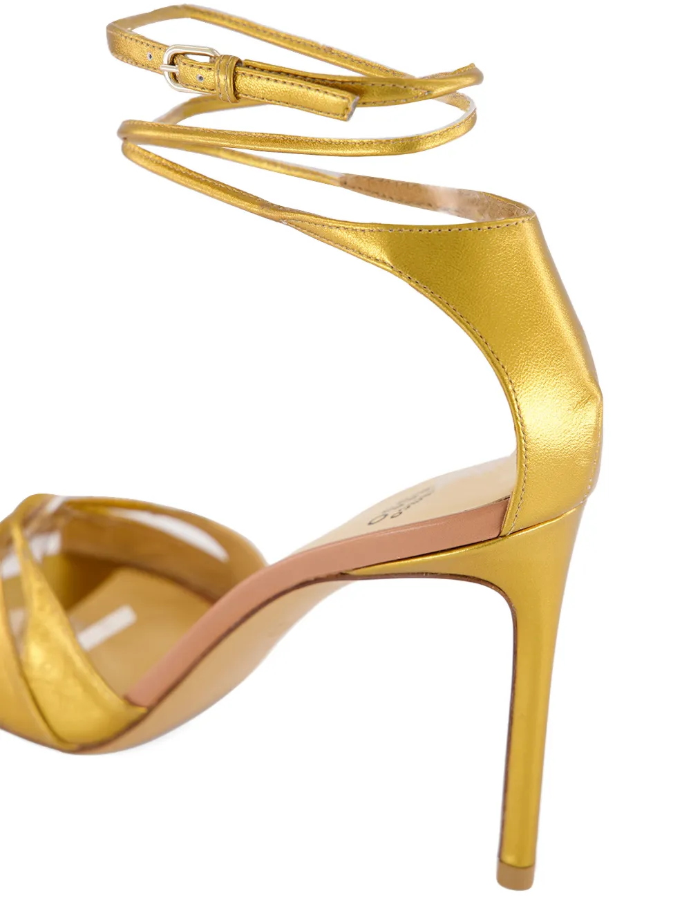 Francesco Russo Gelamineerde sandalen Goud