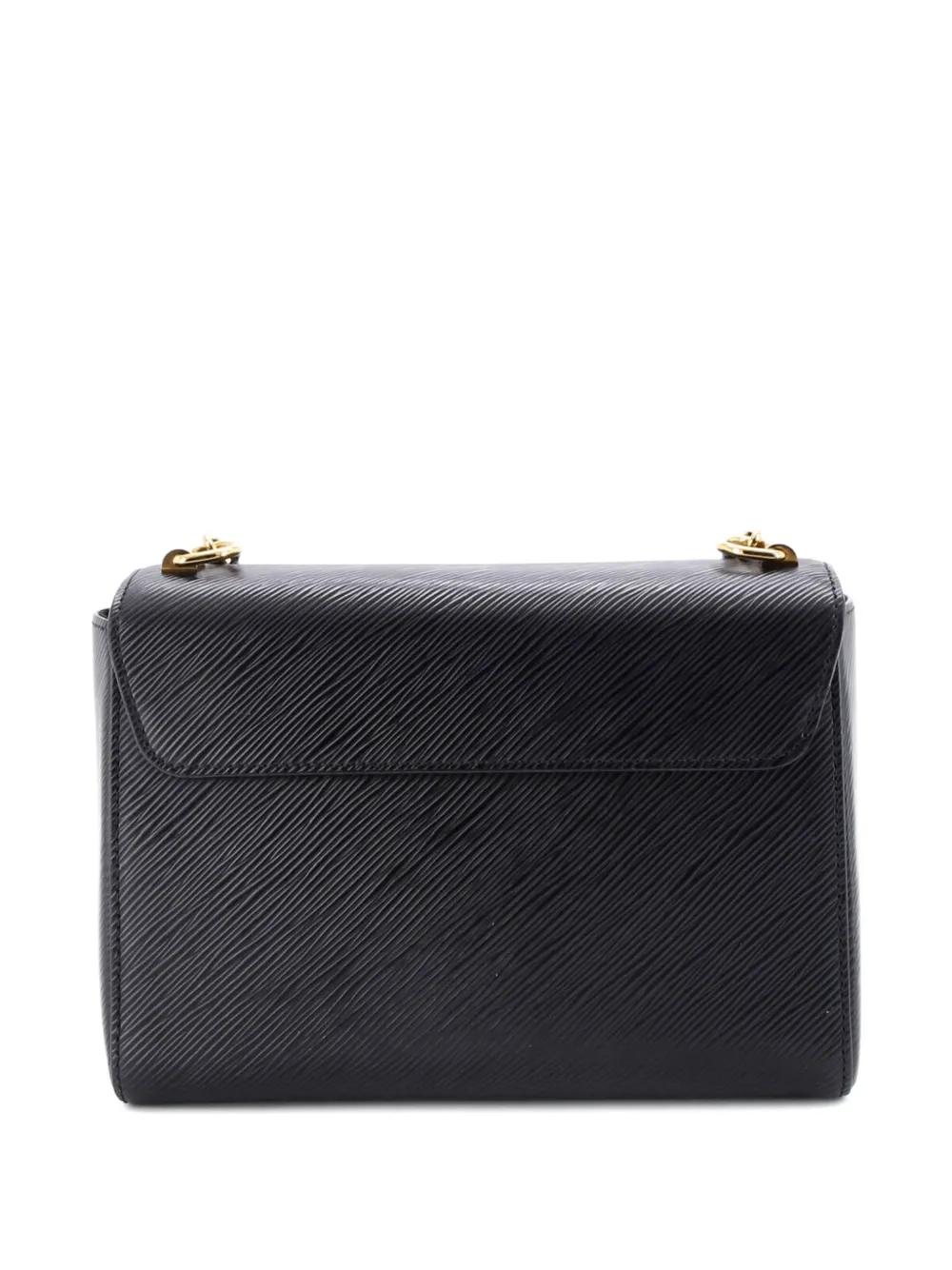 Pre-owned Louis Vuitton Braided Chain Twist Bag Epi Leather Mm Crossbody Bag In Black