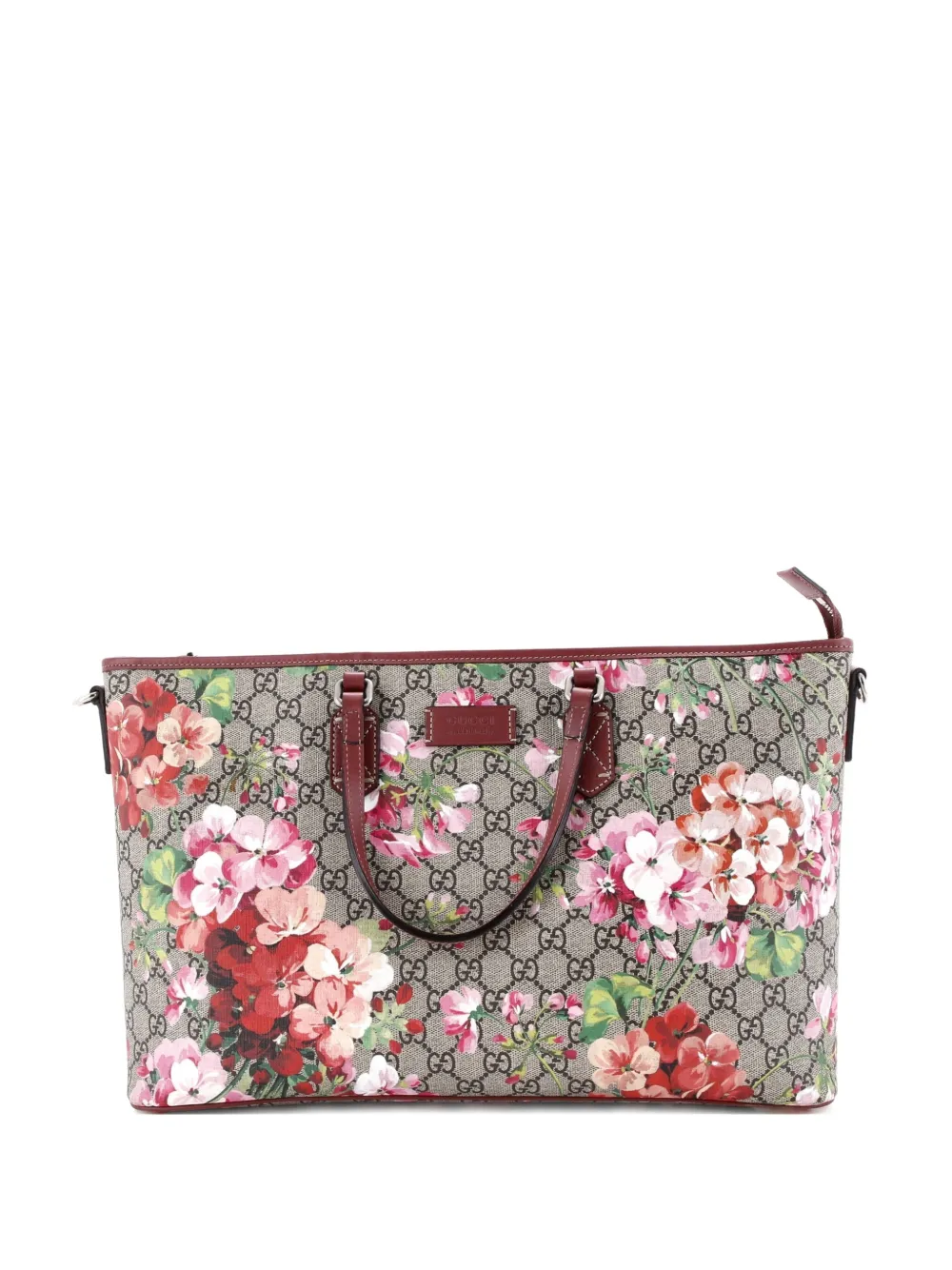 Gucci Pre-Owned Convertible Zip Blooms Print GG Coated Canvas Large tote bag | Pink | Image 1