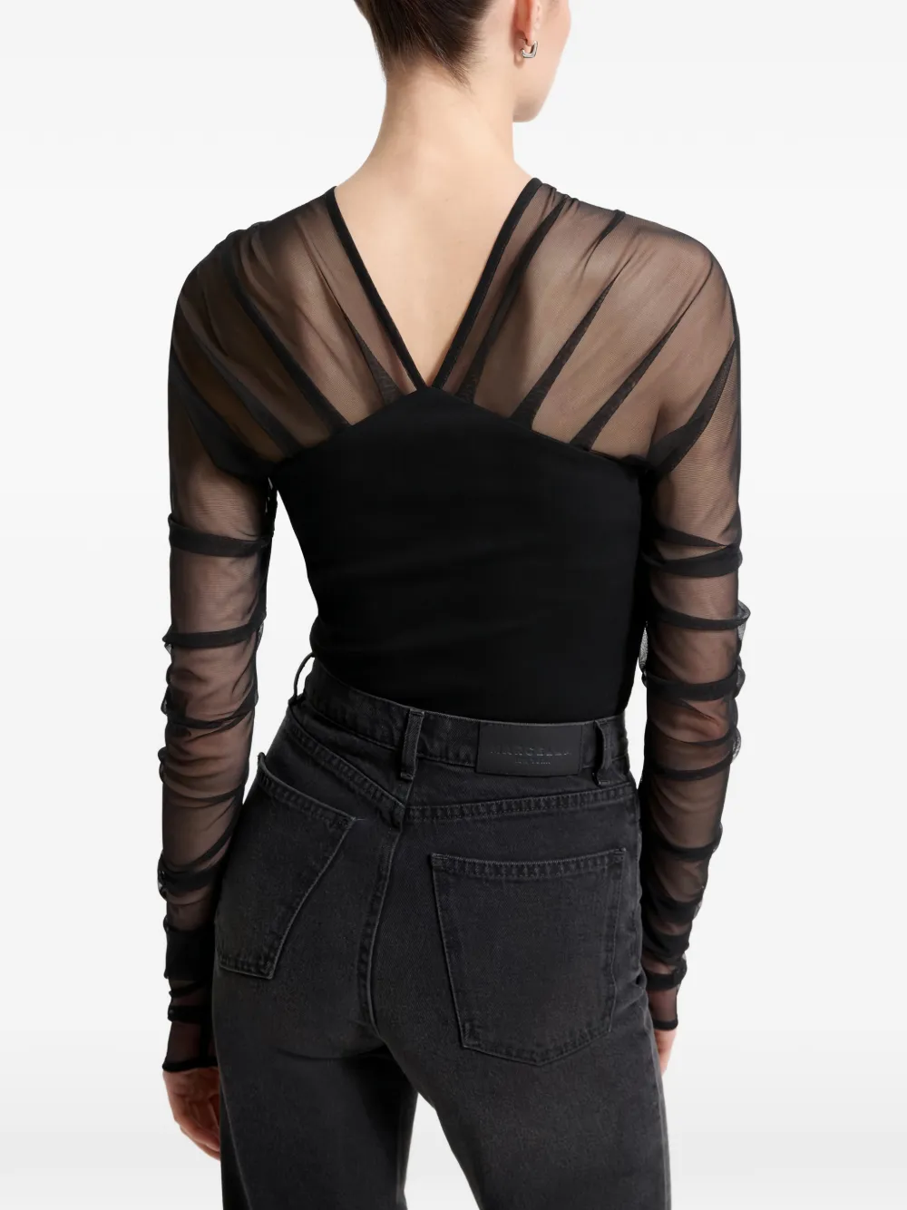 Lita Mesh-Sleeves Blouse