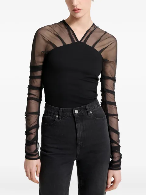 Marcella Lita mesh-sleeves blouse