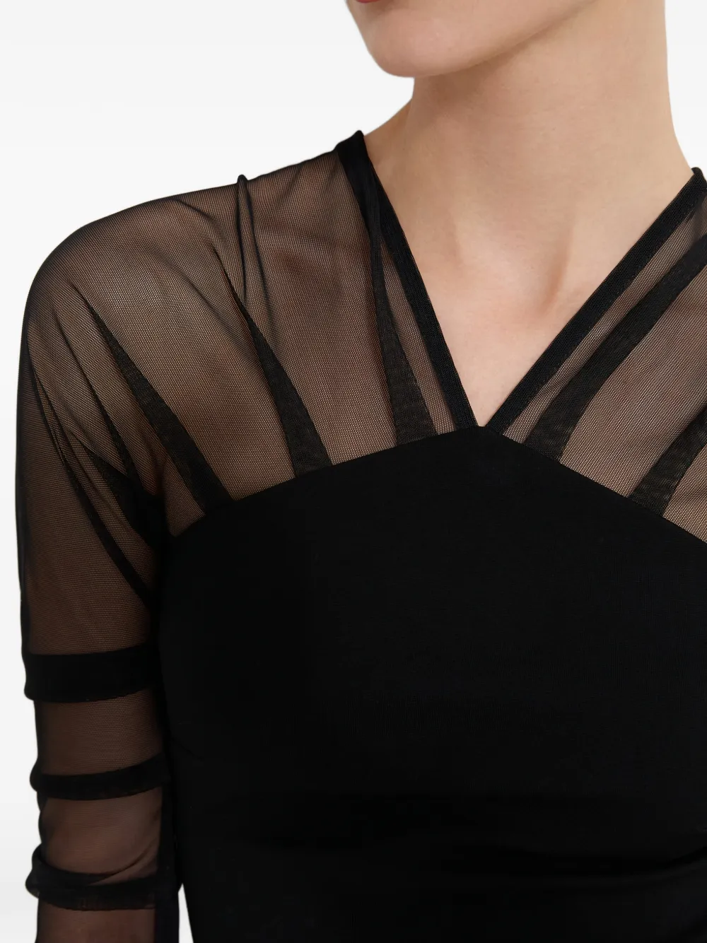Lita Mesh-Sleeves Blouse