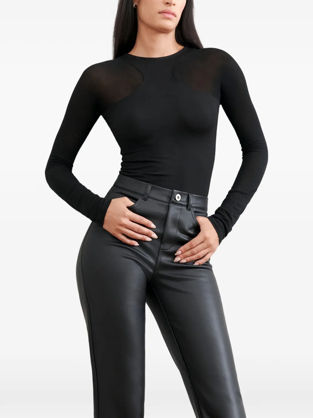 Marcella Yada sheer-panel top | Black | Image 1