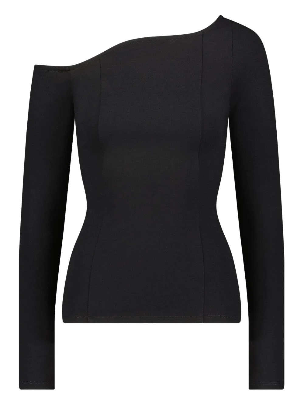 Marcella Sylvan one-shoulder long-sleeve top | Black | Image 1