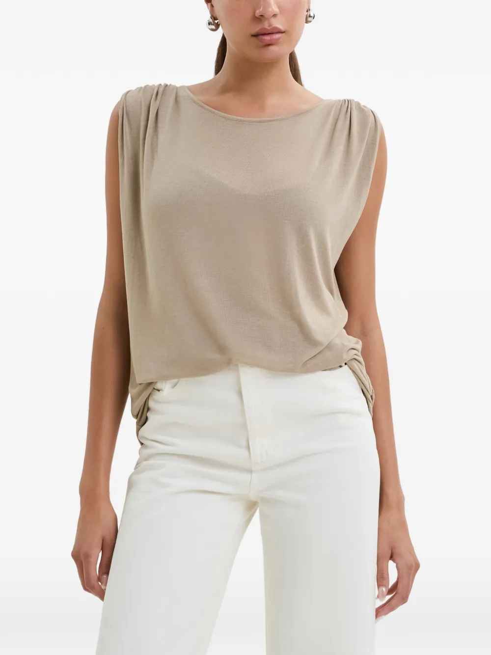 Marcella  Greenwich Village gathered blouse | Neutrals | Image 1