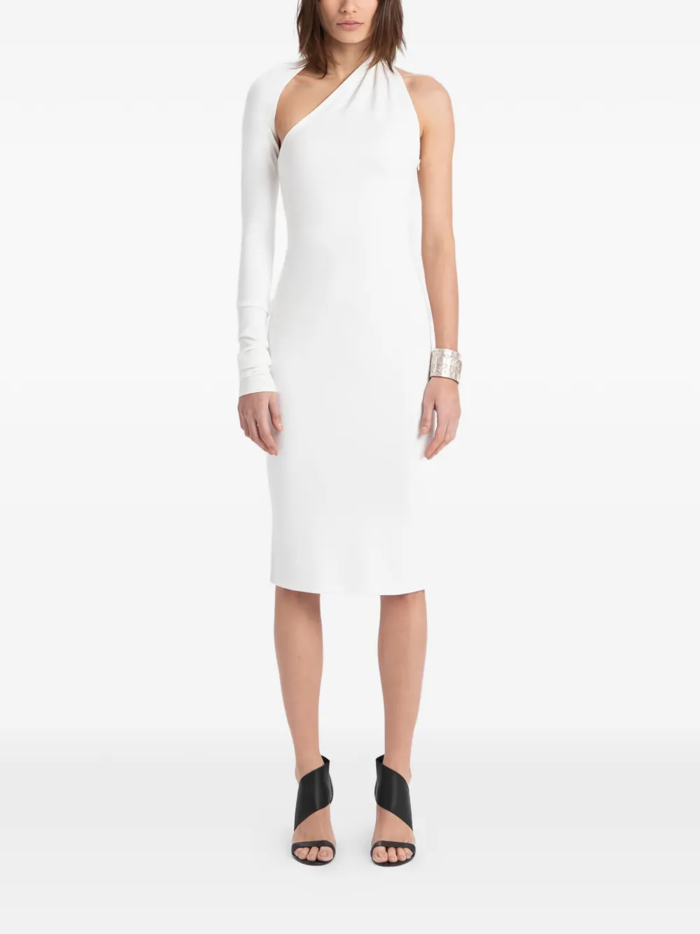 Marcella Abito midi Manhattan monospalla - Bianco