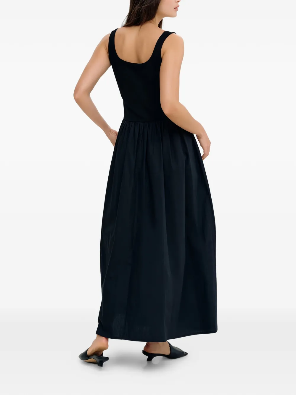  Marcella Clara Square-neck Midi Dress - Black 