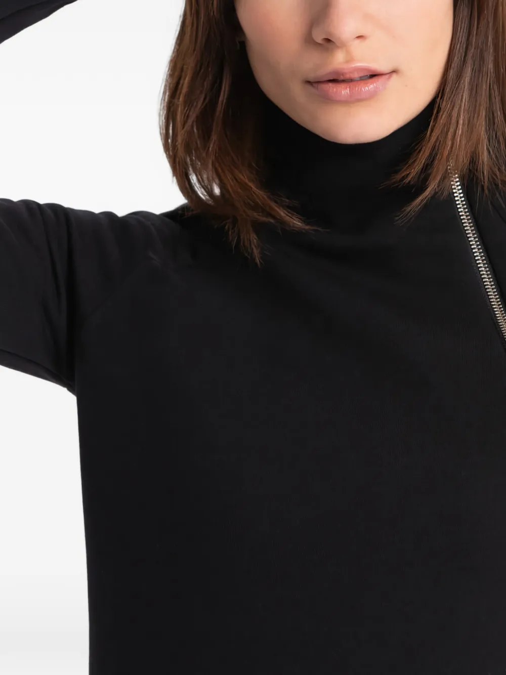 Alani Turtle-Neck Zip-Detail Mini Dress