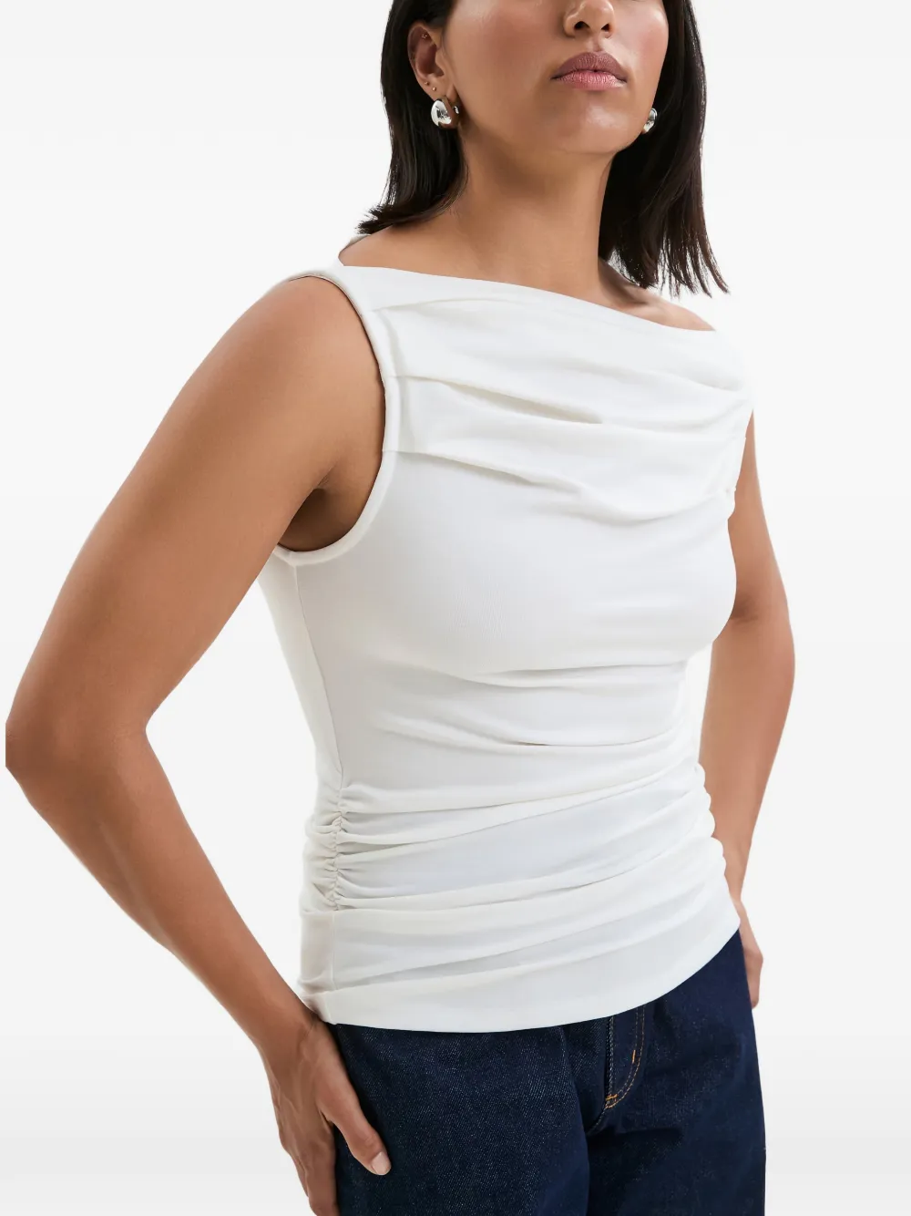 Marcella Cooper gesmockte mouwloze top Wit
