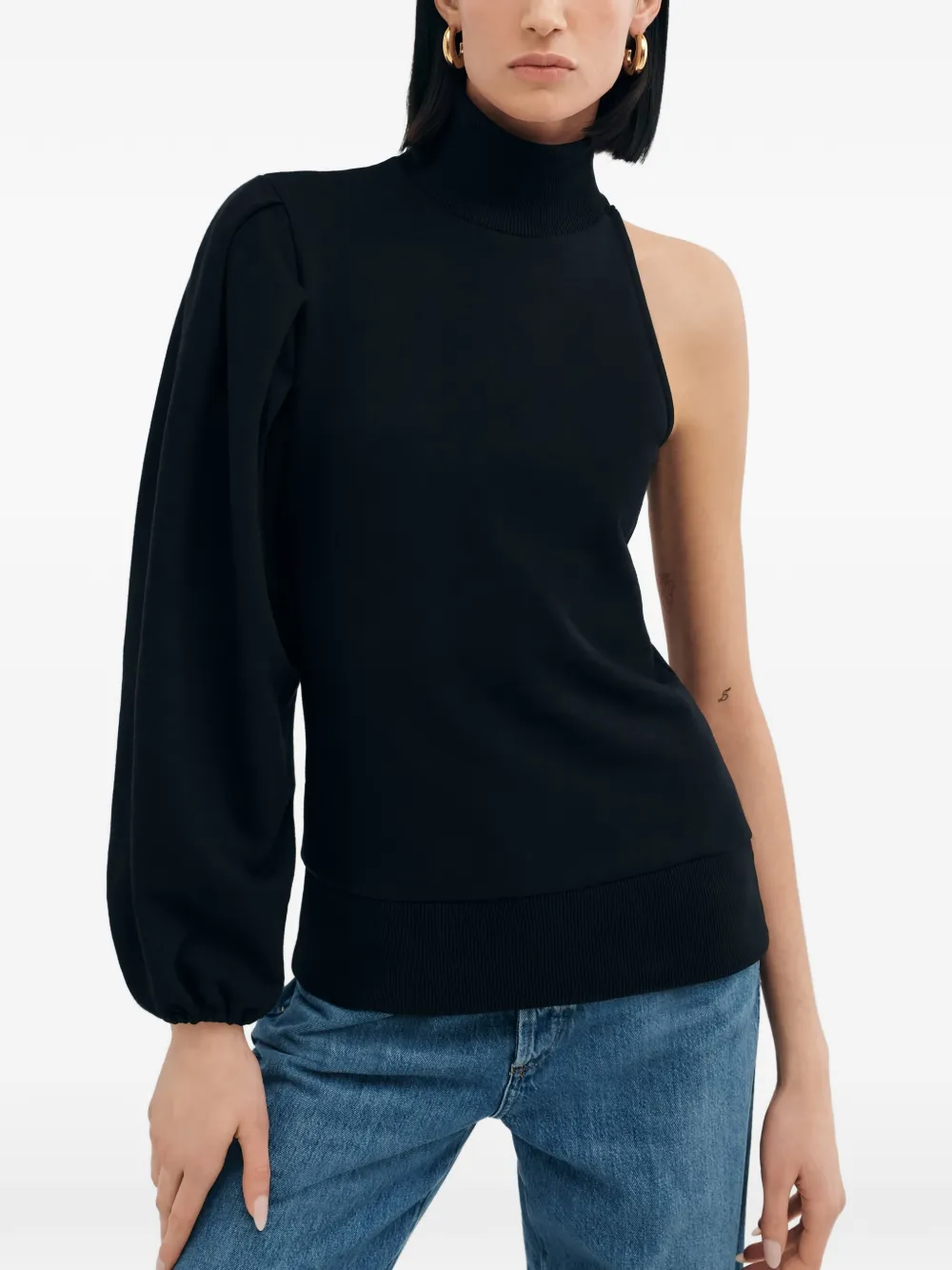 Rhett Sleeve One-Shoulder Sweatshirt