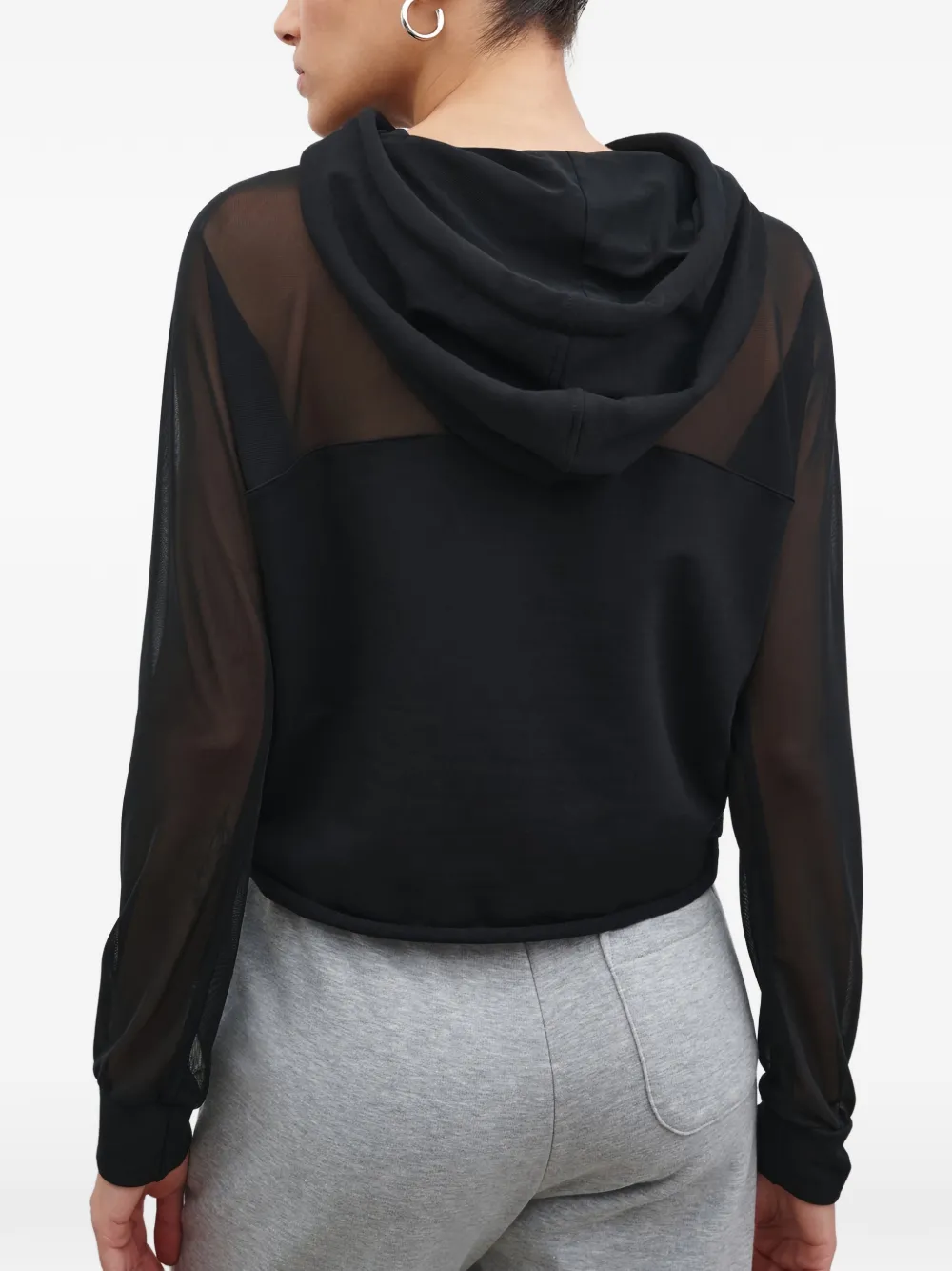 Marcella Park hoodie met mesh vlak - Zwart