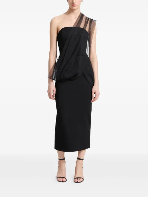 Marcella Dianne strapless mesh-scarf midi dress
