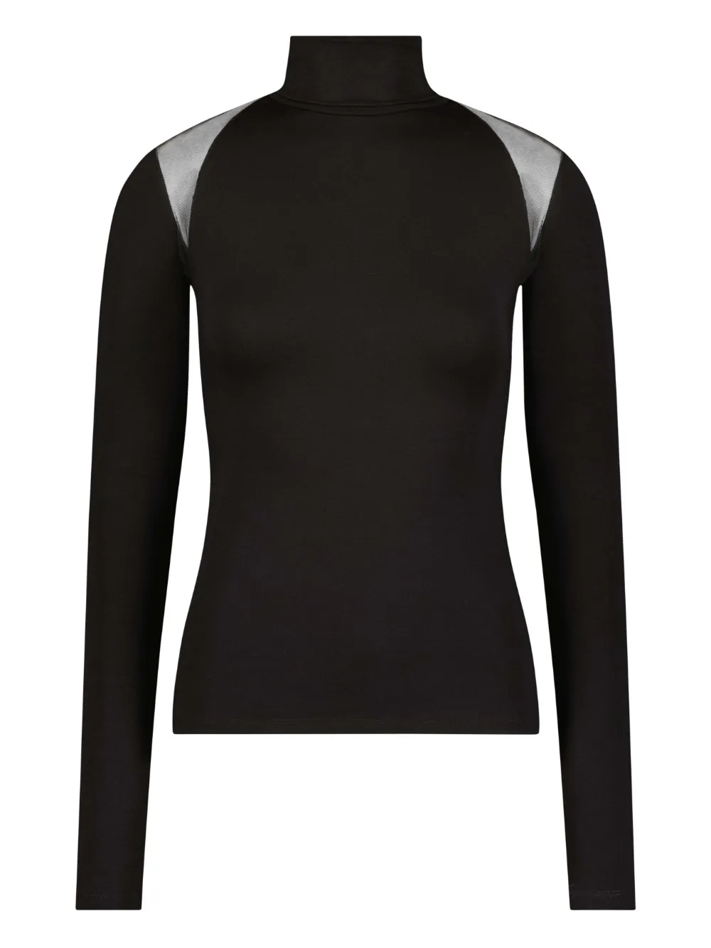 Marcella Maria mesh-panel turtleneck top | Black | Image 1