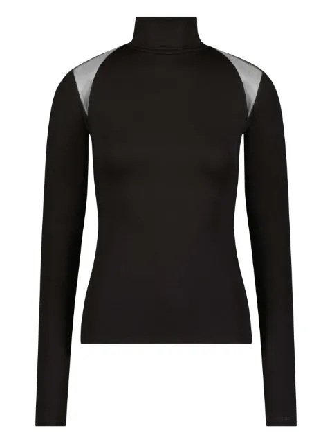 Marcella Maria mesh-panel turtleneck top