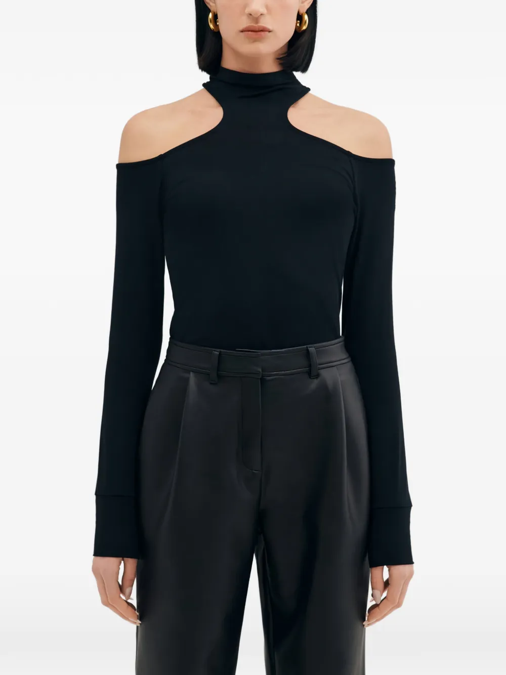 Marcella Teagan turtleneck top | Black | Image 1