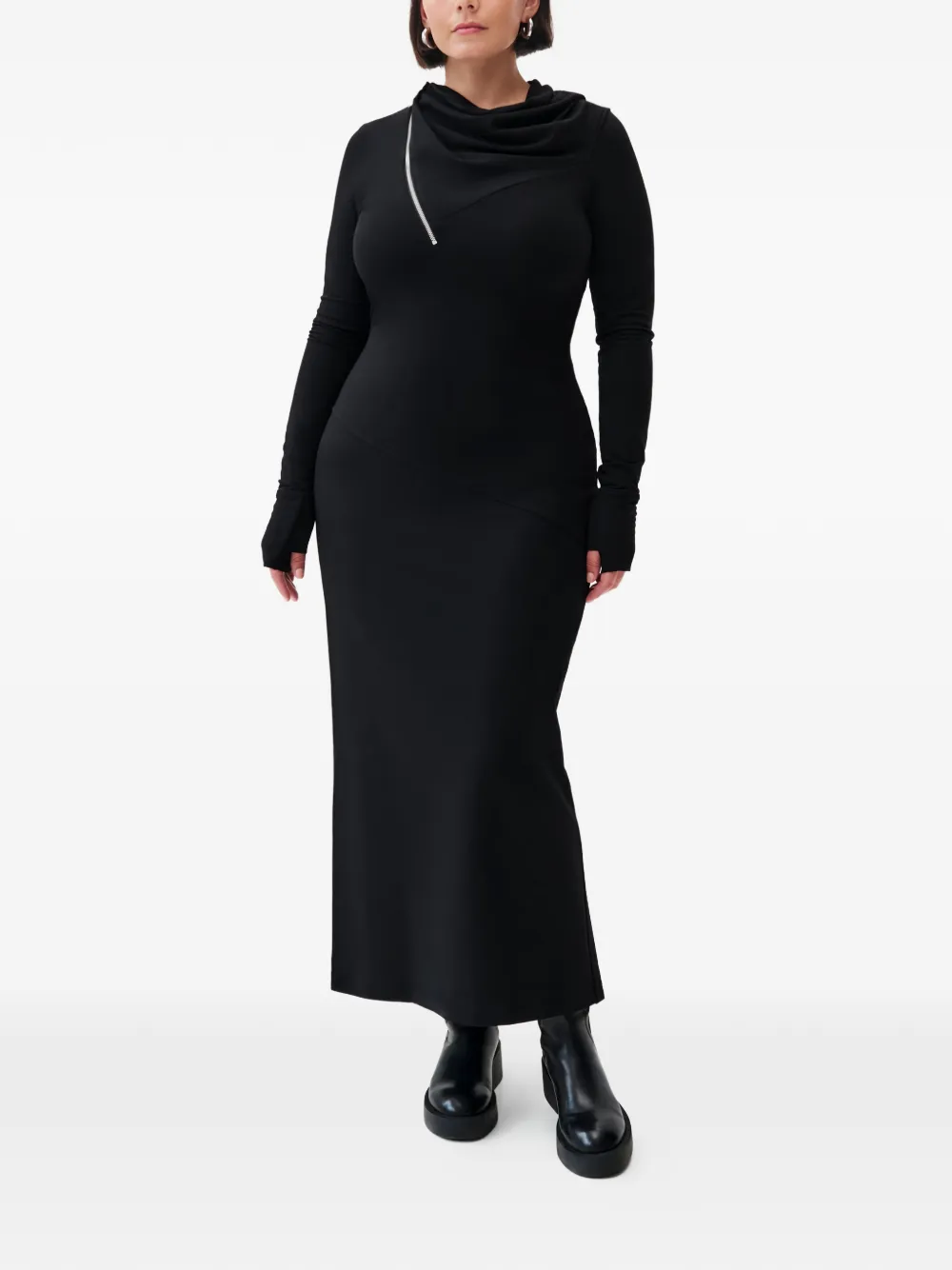 Marcella Broome maxi-jurk met col - Zwart