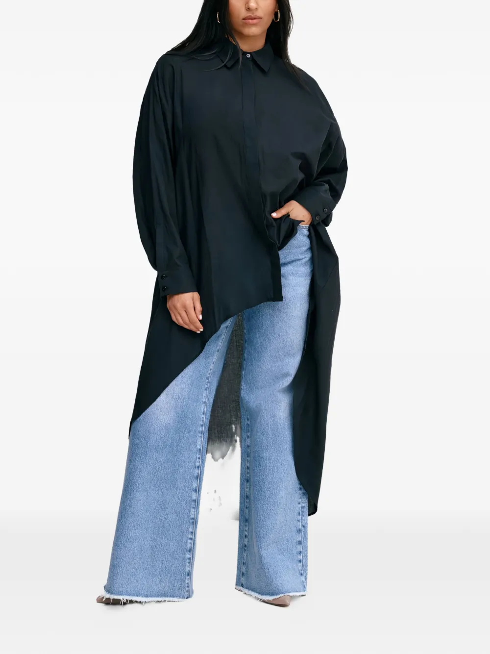 Marcella Patchin button high-low top | Blouses | Image 2