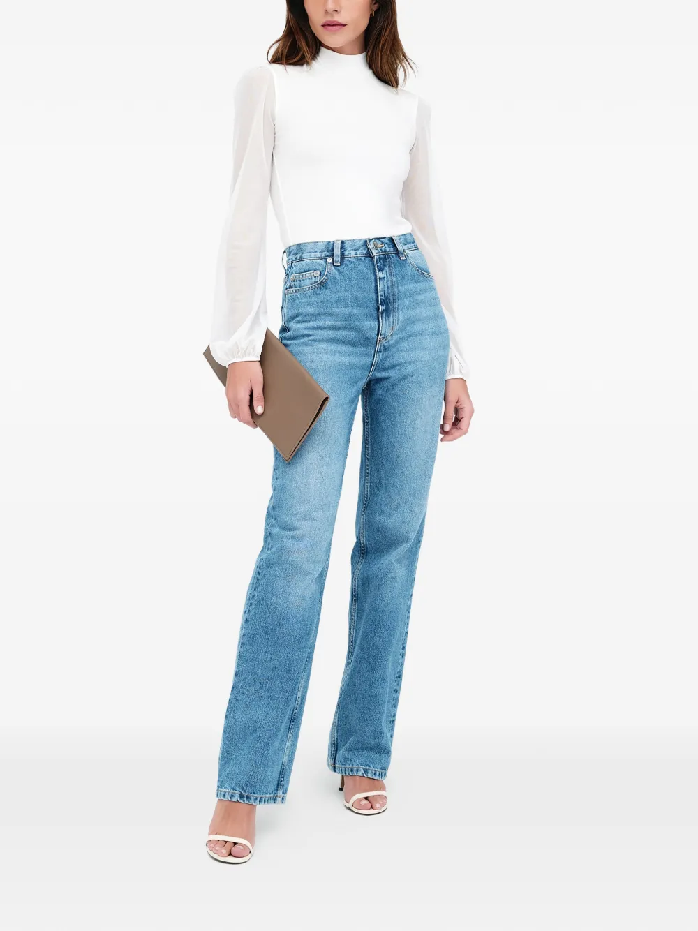  Marcella Liv Mock-neck Top - White 