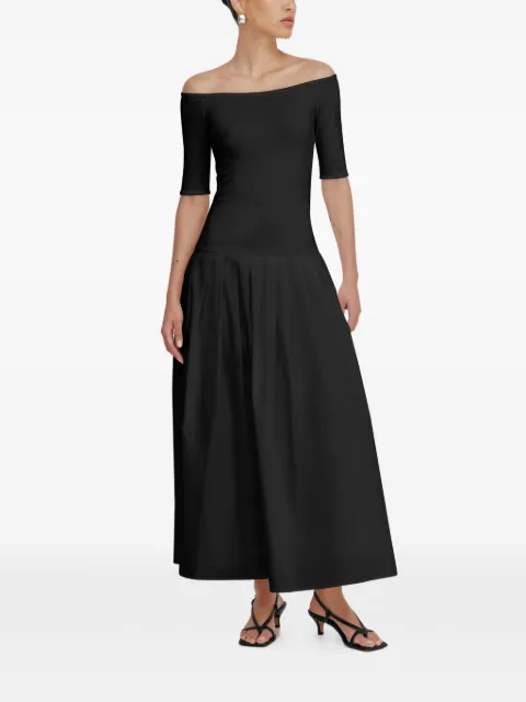 Marcella Mila off-shoulder pleated midi dress