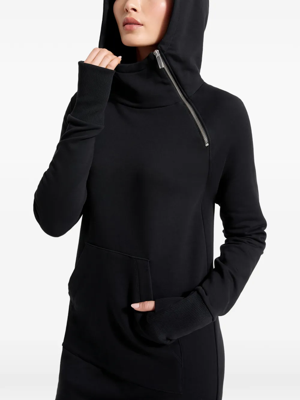  Marcella Tompkins Hooded Zip Mini Dress - Black 
